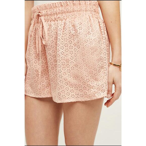 NWT $128 ANTHROPOLOGIE Palmdale Vegan Leather Shorts by Chloe Oliver PINK Medium - Picture 1 of 4